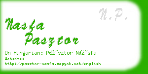 nasfa pasztor business card
